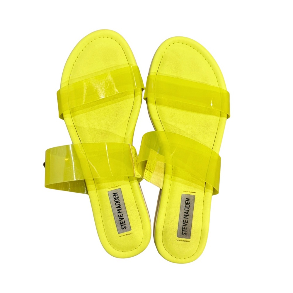 Steve Madden Neon Yellow Slide Sandals